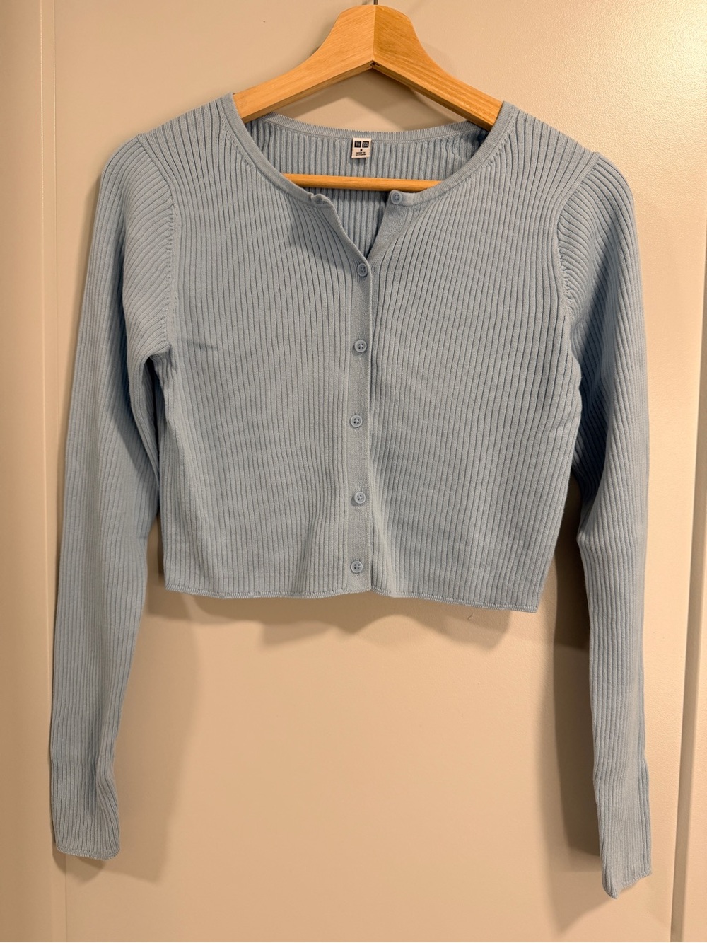 UNIQLO - Baby Blue Ribbed Button-Up Sweater Cardigan